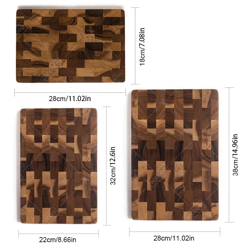 planche découper bois marron carreaux géométriques moderne couteau asperges légumes respectueux environnement