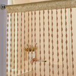 rideau bohème semi transparent polyester beige clair blanc rustique 100x200cm