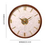 horloge murale moderne décoration salon marbre floral transparent numérique aiguille bois doré