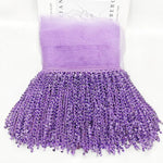 jupe déguisement sequins dorés ruban fixation largeur 16cm polyester violet rouge jaune rose vert