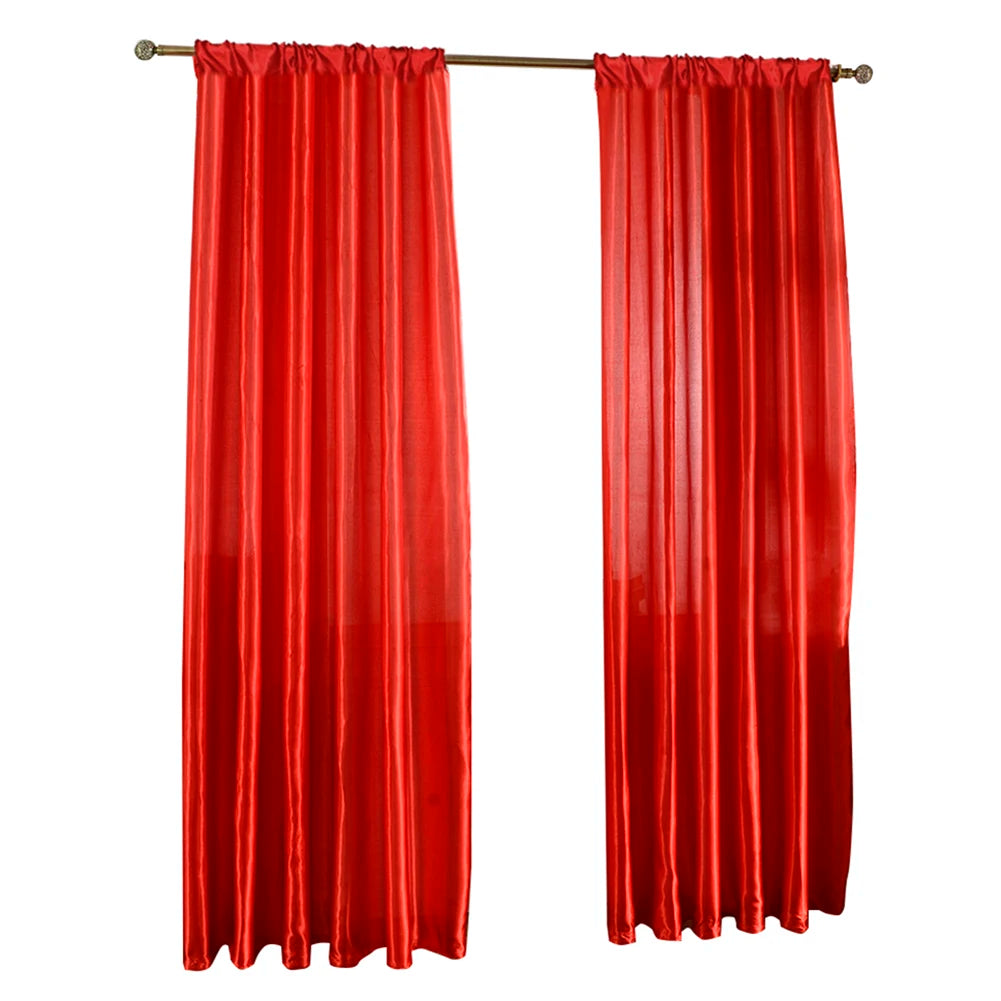 rideaux plissés blanc bleu rouge élégants semi transparent salon moderne polyester