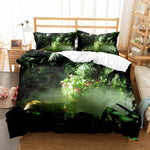 Ensemble housse couette taies oreiller jungle