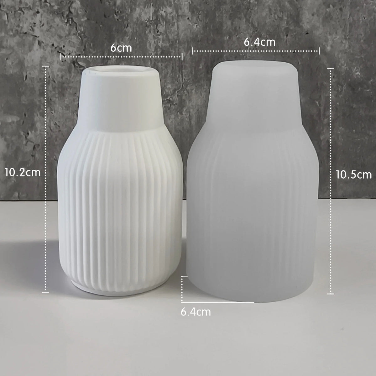 vases silicone blancs rayures verticales modernes décoration bricolage artisanal maison
