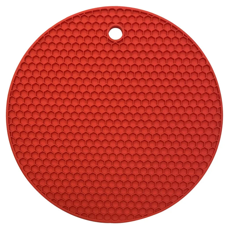 tapis table silicone moderne hexagones antidérapant résistant chaleur plat antidérapant multicolore vert violet bleu