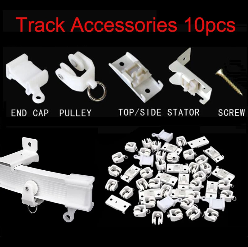 accessoires rail rideau blanc mat moderne vis fixation 10 pièces