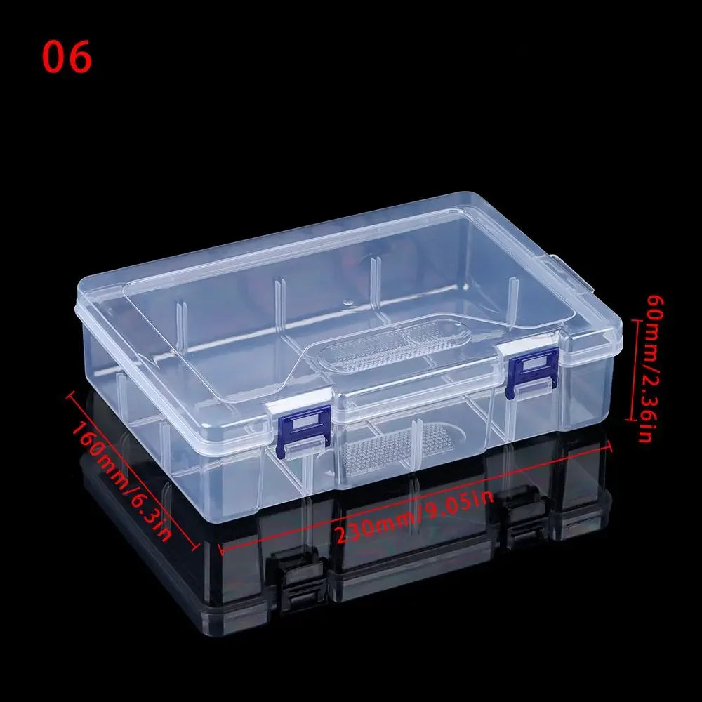 boîtes rangement transparentes empilables clips compartiments garage organisation bijoux diamants artisanat pilules