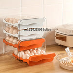 boîte rangement œufs transparente orange moderne poignées deux niveaux grande capacité pratique cuisine