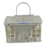 panier tressé rose bleu turquoise rangement maisonnette fenêtres porte réutilisable articles divers déco original