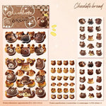 stickers 3d relief transparents pain ours bébé chat marron beige doré scrapbooking téléphone