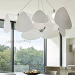suspension lumineuse moderne blanc formes organiques ampoules câbles suspendus flux lumineux 2000 82000 certification