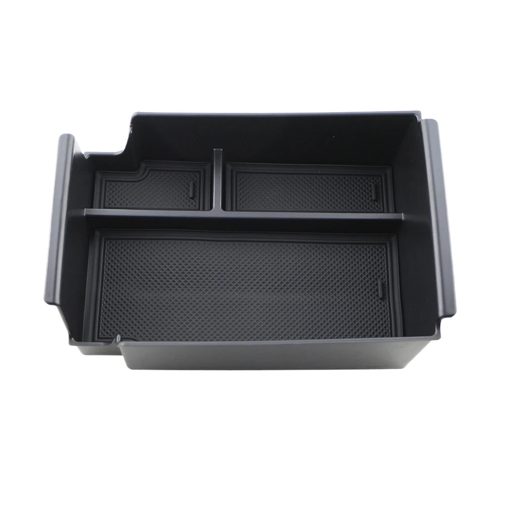 organisateur console centrale noir boîte rangement abs lumière plateaux amoviblesintérieur lisse moderne utilitaire