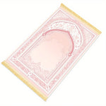 tapis rose clair ornements floraux arches décoratives classique résistant décoloration usage intérieur extérieur