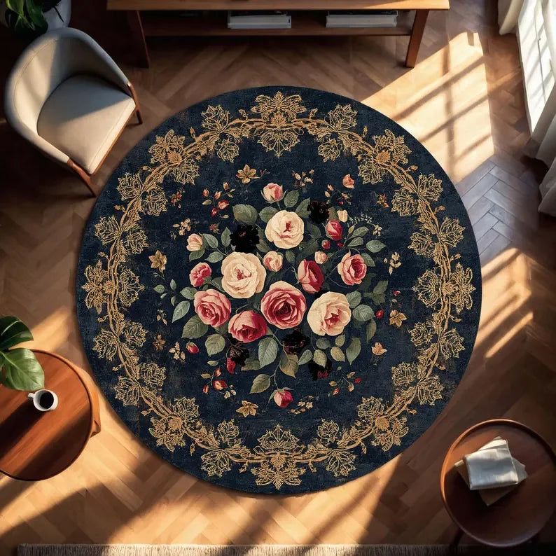 tapis rond moderne peluche polyester antidérapant 40x40cm 80x80cm 120x120cm