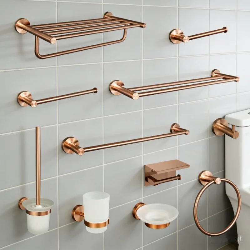 accessoires salle bain rose gold moderne porte savon gobelet serviette muralHooks crochets lisses inoxydables