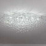 plafonnier led moderne cristaux transparents argentés élégants éclairage intérieur nordique suspension
