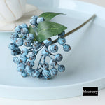 Bouquet artificiel baies rouge bleu vert feuilles naturel intérieur extérieur 30CM