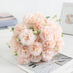 Bouquet artificiel coquelicot feuilles vertes mariage décoration intérieure vase bleu rose orange blanc vert