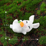 figurines lapins blancs cartoonesques carottes paniers résine décorations extérieures miniatures