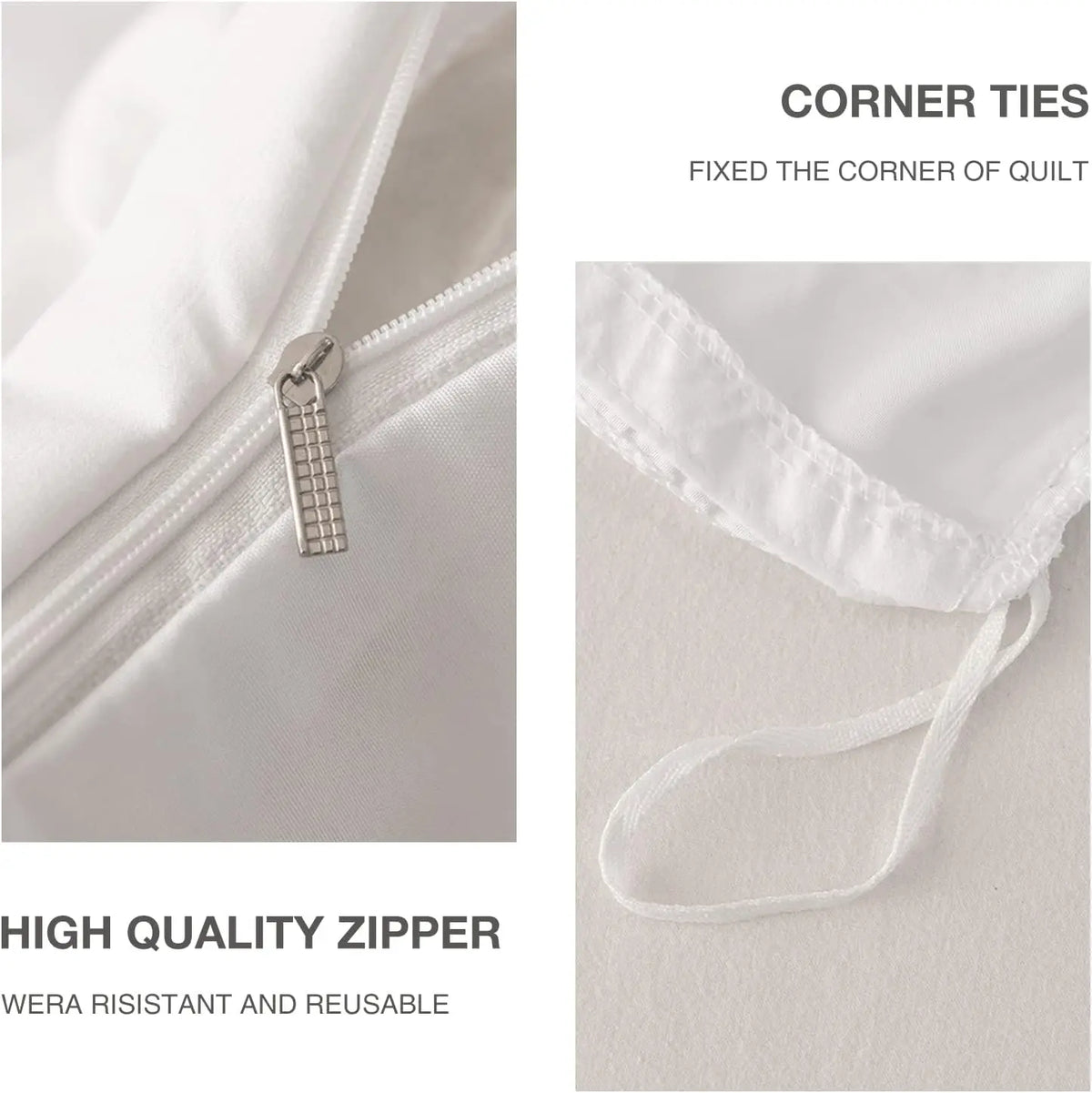 ensemble literie blanc motifs étoiles moderne housses couette plissées taies d'oreiller polyester