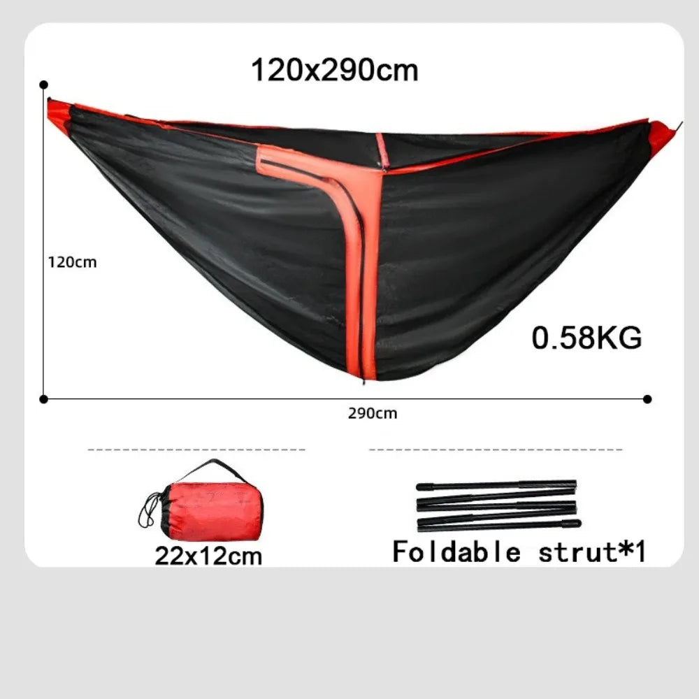 hamac voyage moustiquaire protection solaire noir rouge vert camping outdoor filet transparent