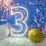 numéros lumineux led blanc transparent moderne minimaliste commutateur usb included kit visserie suspension