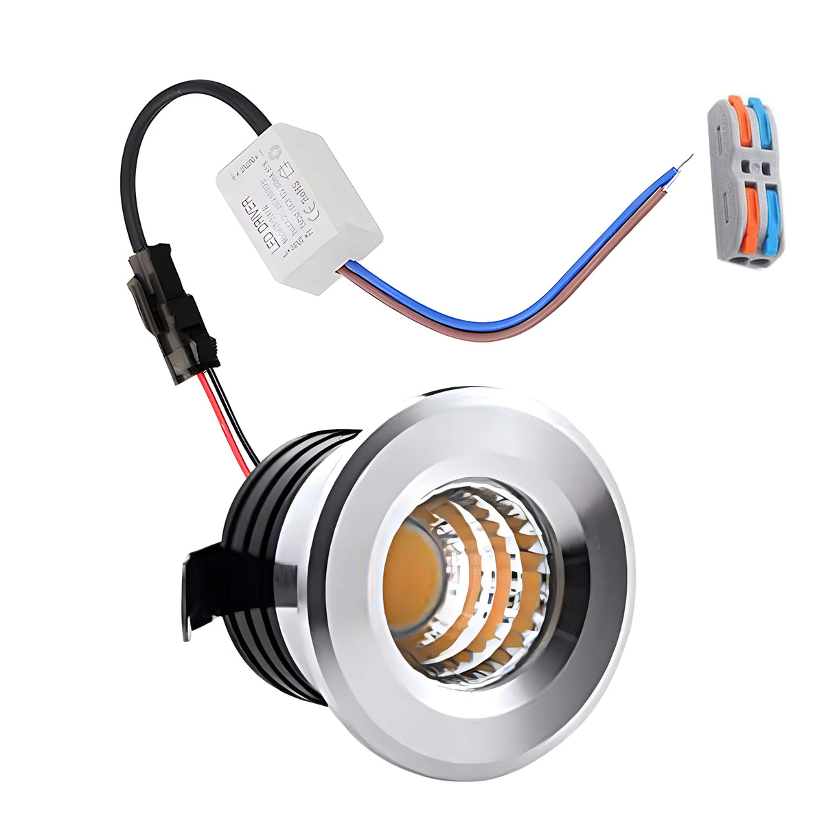 Spot LED 3W COB Blanc Noir Or Moderne Adhésif 37mm 31mm 30 35mm
