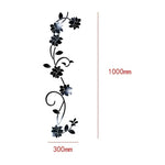 sticker mural fleurs or argent noir moderne adhésif décoration intérieure chambre salon 3d plantes