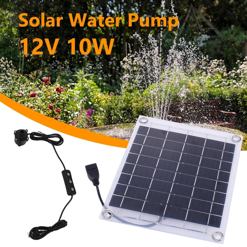 pompe eau solaire panneau noir cellules solaires kit fontaine aquariums bassinsextérieur