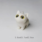 figurines chats miniature résine noir blanc yeux jaunes brillants cartoon mignon décoration erotiquecollector