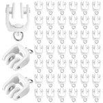 Rouleaux de rail de rideau de plafond flexibles blancs 11 mm avec crochets
