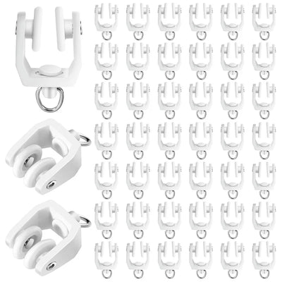 Rouleaux de rail de rideau de plafond flexibles blancs 11 mm avec crochets