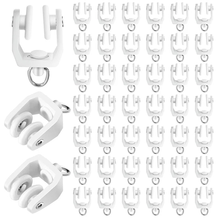 Rouleaux de rail de rideau de plafond flexibles blancs 11 mm avec crochets