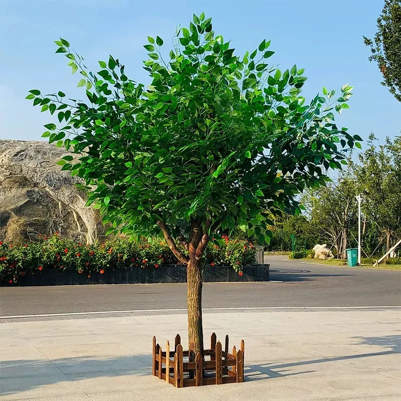 arbre artificiel vert feuilles moderne décoration jardin extérieur mariage scène souhait