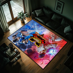 tapis multicolore street fighter personnages duel antidérapant feutre daim salon chambre