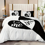 Housse de couette coeurs dans une chambre décorée