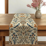 tableau chemin table floral oiseaux beige bleu orange marron classique résistant l'eau sans odeur