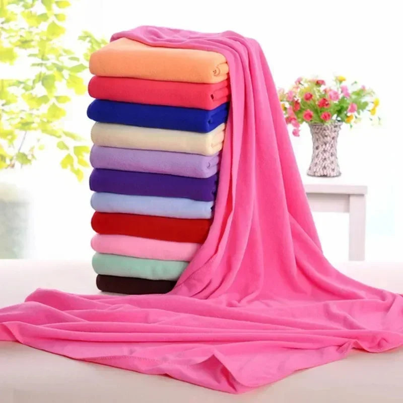 serviette bain microfibre séchage rapide motif uni moderne pâques rose orange rouge bleu violet