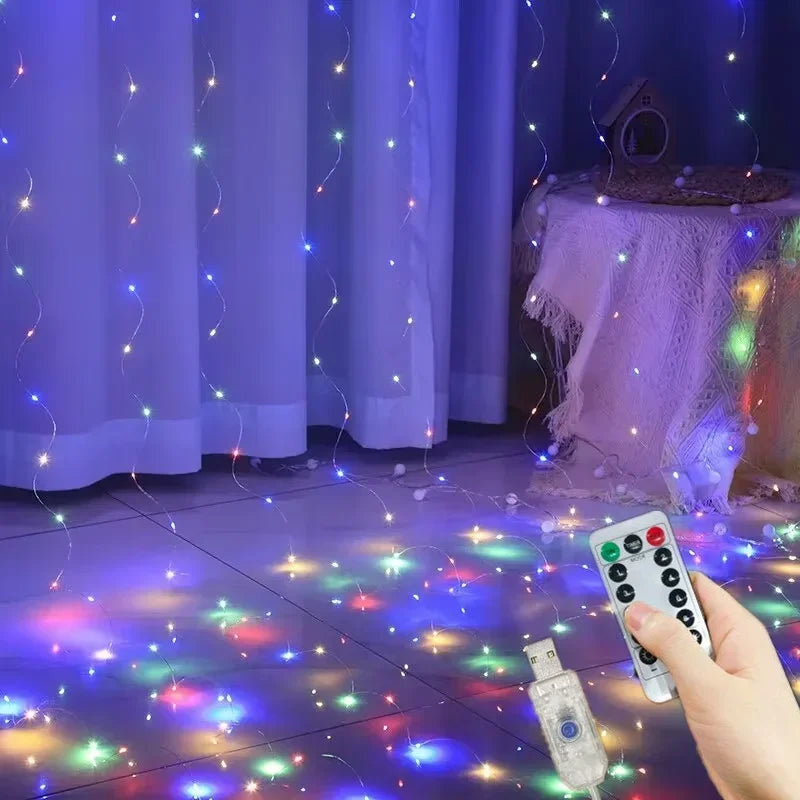 Guirlande lumineuse LED rideau féerique pour fête