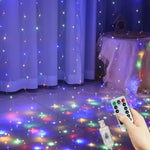 guirlande lumineuse led rideau décoration mariage noël usb télécommande blanc multicolore murale intérieure