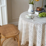 nappe table dentelle fine boho chic motifs floraux beige clair extérieur mariage printemps été