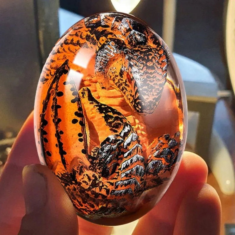 œufs dragon vert orange bleu violet réaliste écailles détails fins décor maison cadeau fantastique