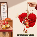 lanterne traditionnelle chinoise rouge mariage anniversaire noël papier plissé cloches dorées caractères chinois