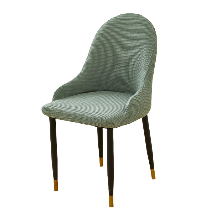 chaise moderne vert olive tissu carreaux pieds noirs boutons dorés amovible lavable polyester élasthanne