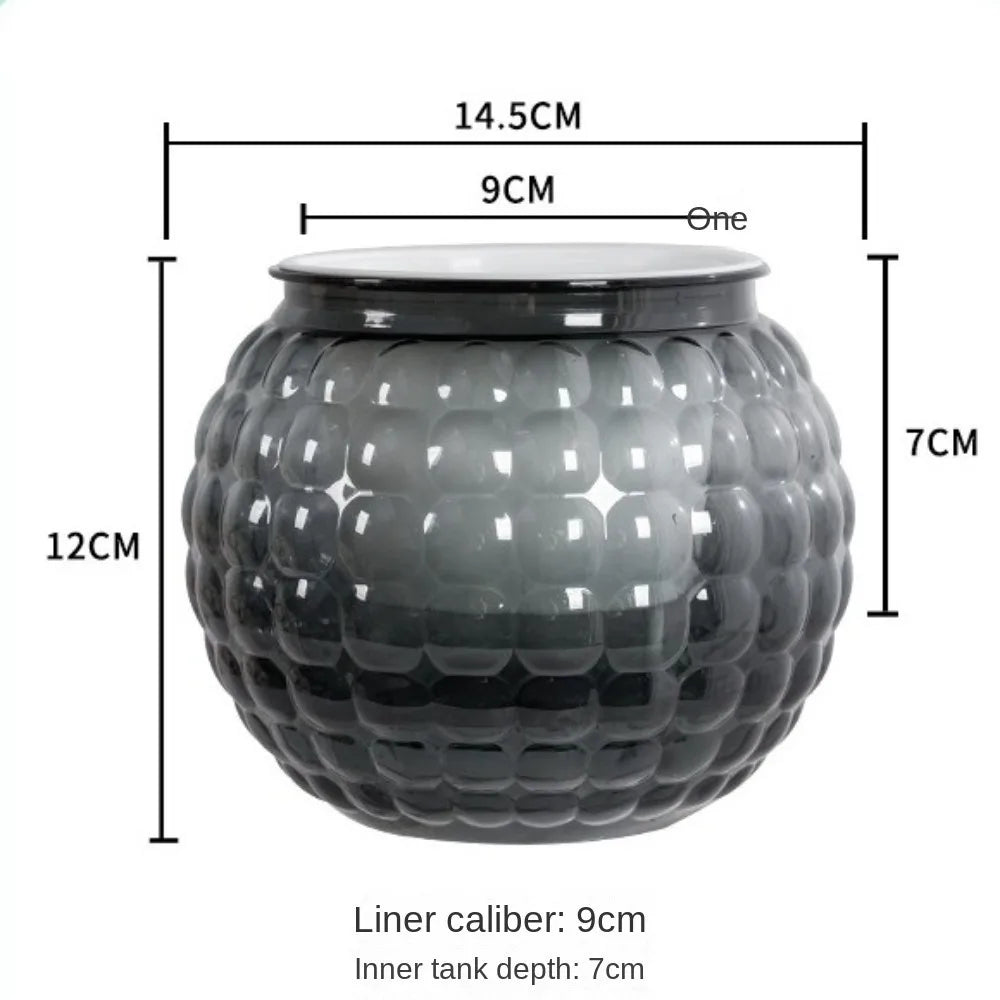 Cache pots transparent gris moderne rayures verticales plante intérieure fleur pot auto arrosage