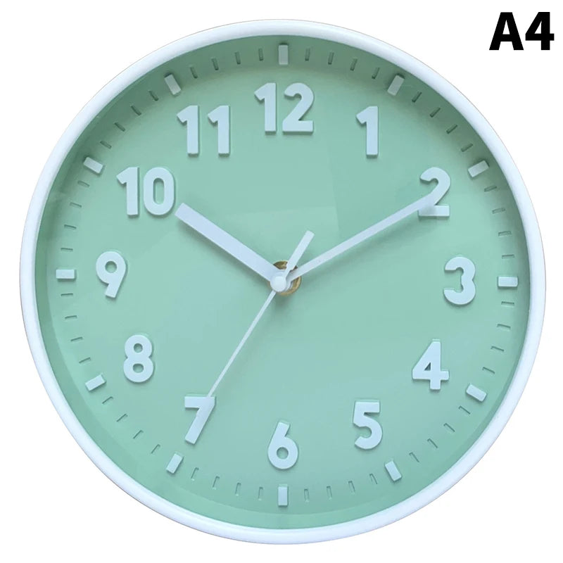 horloge murale moderne 20cm violet bleu vert rose blanc noire numéros blancs salon chambre
