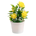 bouquet artificiel roses couleurs variées pot blanc décoration intérieure moderne minimaliste