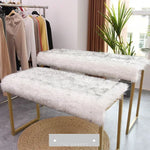 tapis blanc rose doux peluche non glissant absorbant salon chambre nordique moderneComfortable