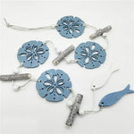 filet pêche mur blanc bleu marine coquillages étoiles mer décoratif clips nautique maison artisanat