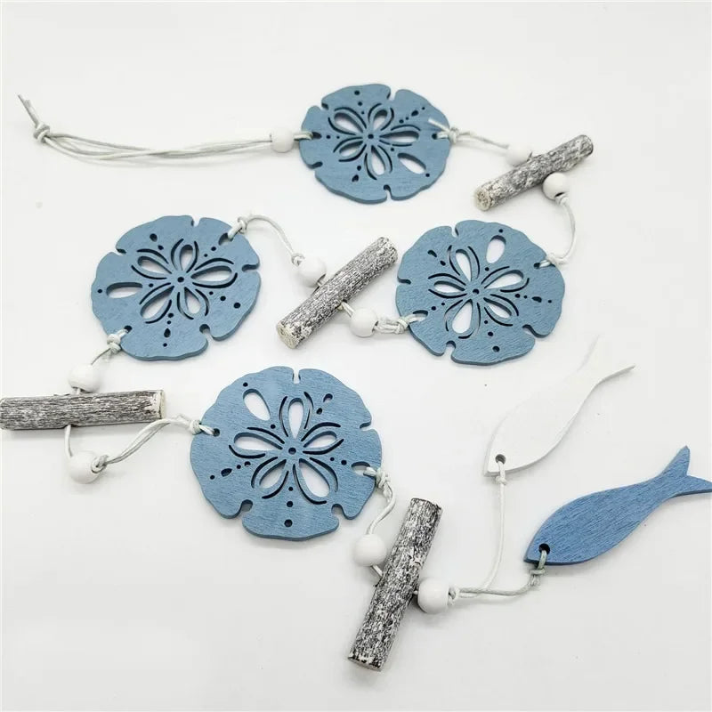 filet pêche mur blanc bleu marine coquillages étoiles mer décoratif clips nautique maison artisanat