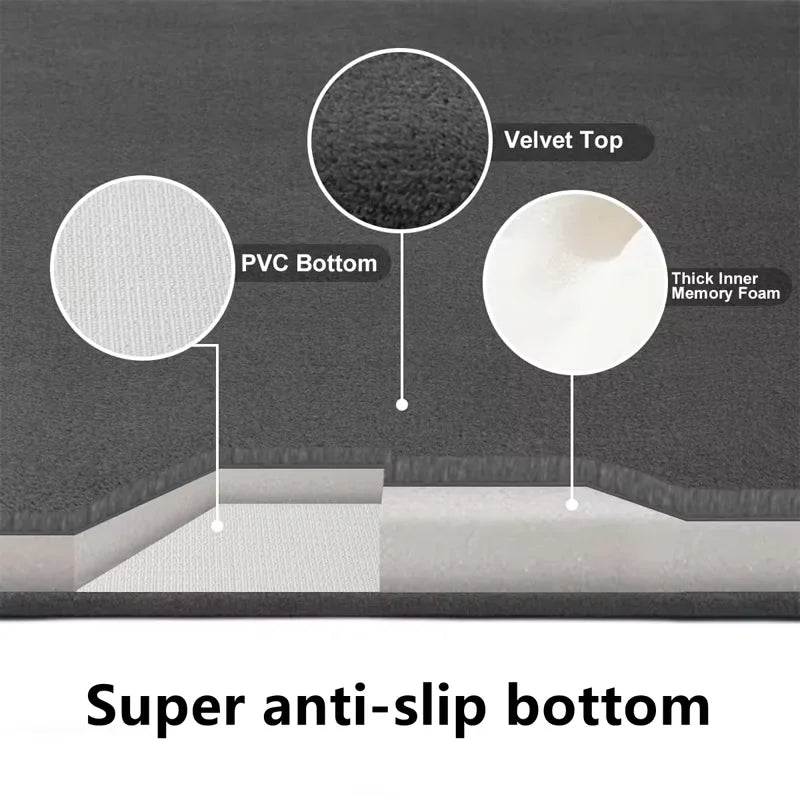 tapis bain antidérapant imperméable durable noir blanc moderne minimaliste